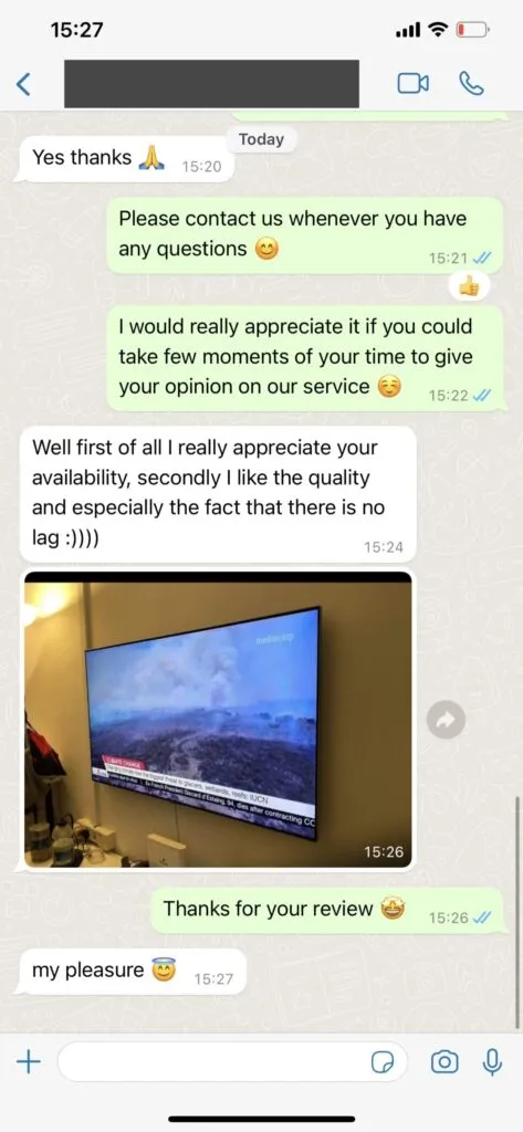 WhatsApp customer support chat screenshot example 2 demonstrating quick resolution